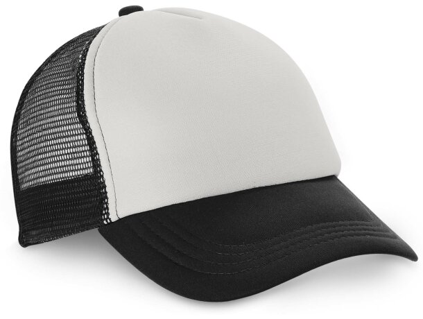 Gorra de rejilla con frontal blanco negra