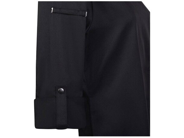 Chaqueta cocina mujer Thoth algodón y poliéster reciclado Negro detalle 10