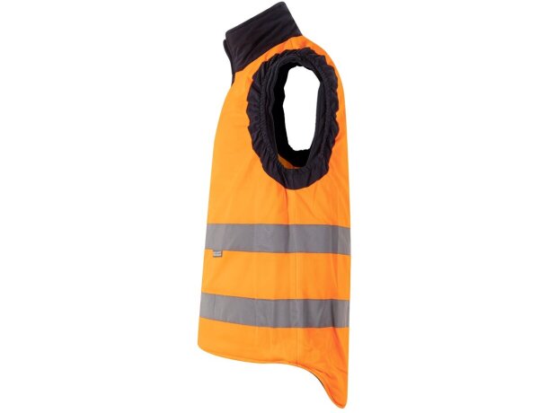 Chaleco acolchado reversible Diana con bolsillos y reflectantes Naranja detalle 5