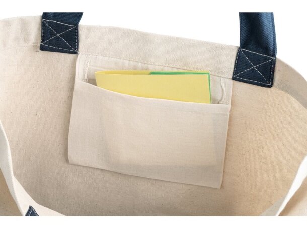 Bolsa algodón baratas de lona 280 g/m2 Hi!dea Azul detalle 1