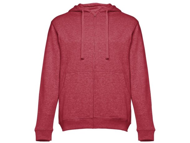 Sudadera thc amsterdam ii con capucha y cremallera para hombre Rojo matizado detalle 4