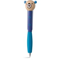Bolígrafo de madera con cabeza de animal personalizado azul Bolígrafo de madera con cabeza de animal personalizado azul