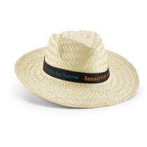 Sombrero Edward de paja natural personalizado