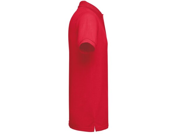 Polo berlin piqué de hombre con cuello y mangas en canalé Rojo detalle 21