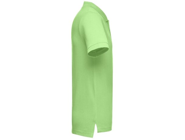 Polo Adam de algodón piqué cardado con cuello canalé Verde claro detalle 43