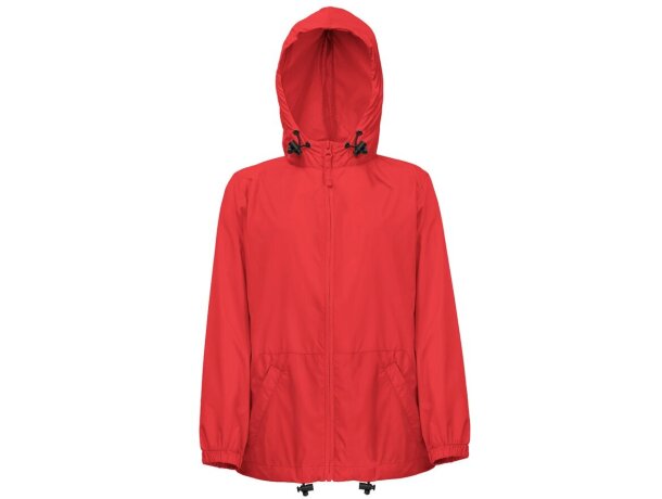 Cortavientos infantil THC Dubliners Kids con capucha impermeable Rojo detalle 14