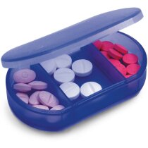 Pastillero sencillo con 3 secciones personalizado azul