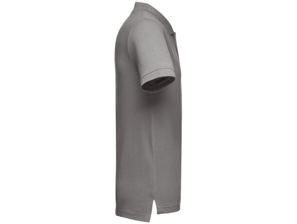 Polo Adam de algodón piqué cardado con cuello canalé Gris detalle 64