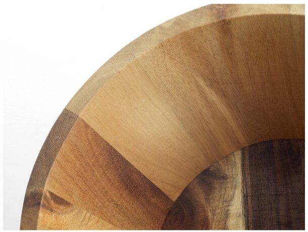 Ensaladera Sage de madera de acacia certificada FSC Natural oscuro detalle 6