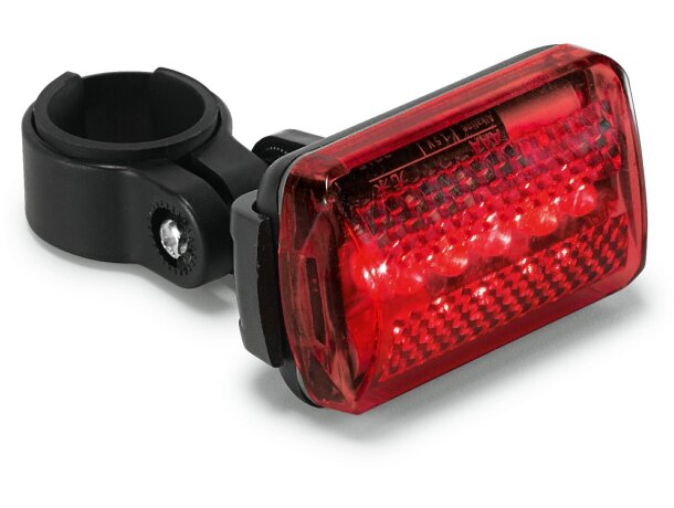 Luz trasera para bicicleta o mochila con logo roja Luz trasera para bicicleta o mochila con logo roja