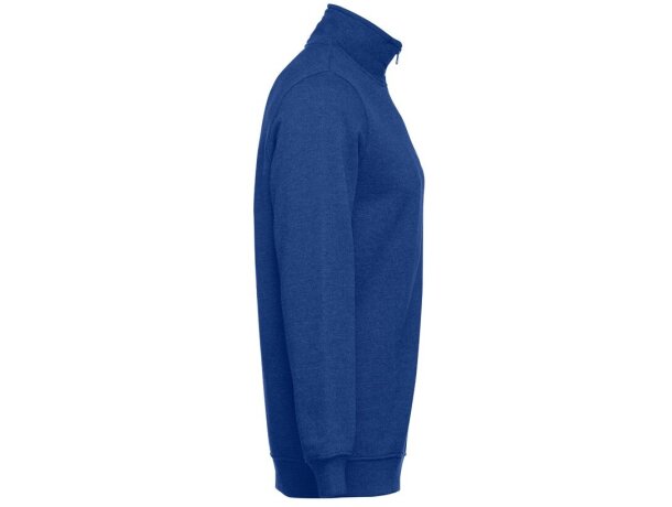 Sudadera Budapest unisex con cremallera y cinturilla canalé Azul royal detalle 16