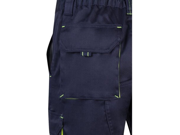 Bermudas Hemera bicolor multibolsillos con cinturilla elástica Azul marino/Amarillo detalle 30