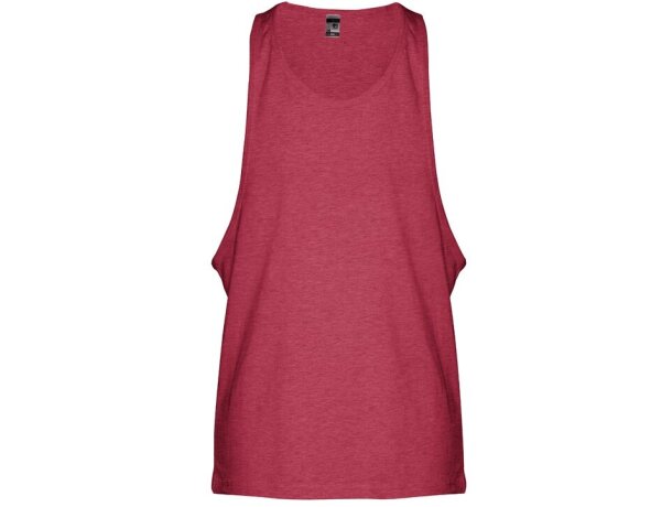 Camiseta sin mangas Ibiza de algodón cardado 140 g/m² Rojo matizado detalle 5