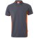 Polo piqué bicolor Supay manga corta con cuello en canalé Gris/Naranja