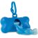 Porta bolsas para mascotas con mosquetón hueso personalizada azul