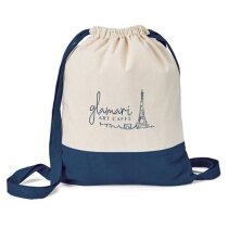 Mochila funcional publicitaria algodón 180g/m² cordones natural ecológica