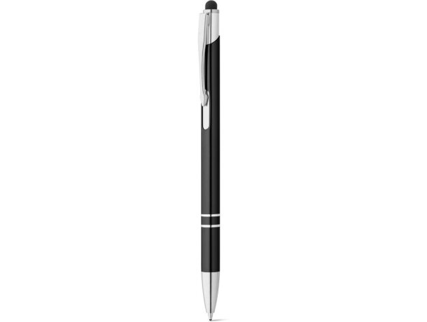Bolígrafos con puntero táctil económicos en aluminio tinta azul Hi!dea Galba Negro detalle 9