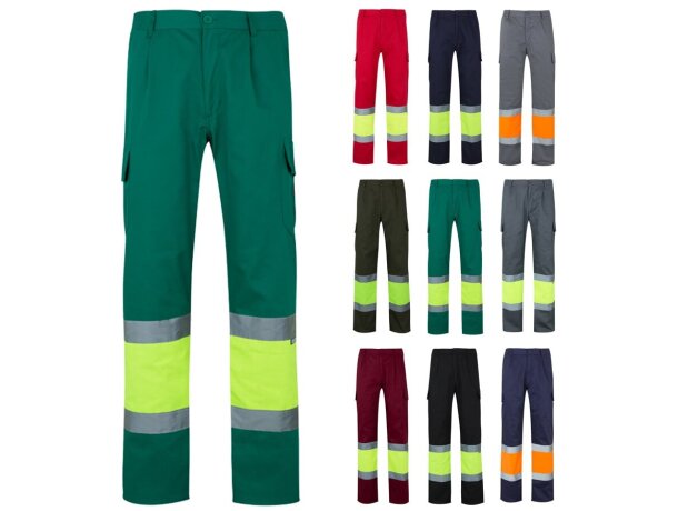 Pantalón multibolsillos bicolor poseidon con reflectantes detalle 1