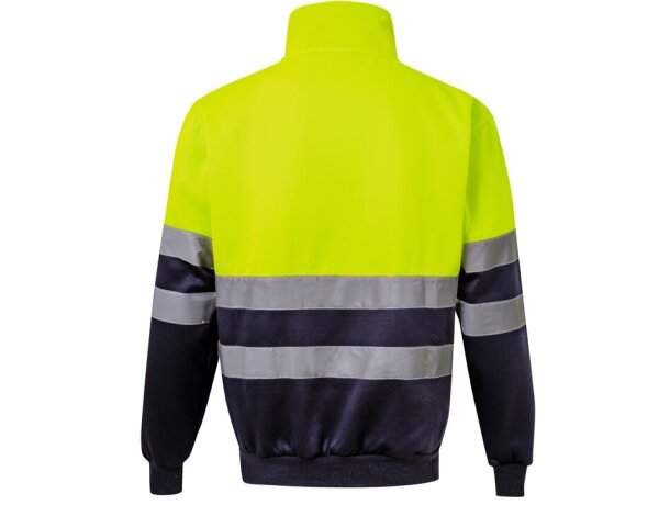 Sudadera bicolor alta visibilidad VL Thor poliéster 300 g/m² Azul marino/Amarillo detalle 12