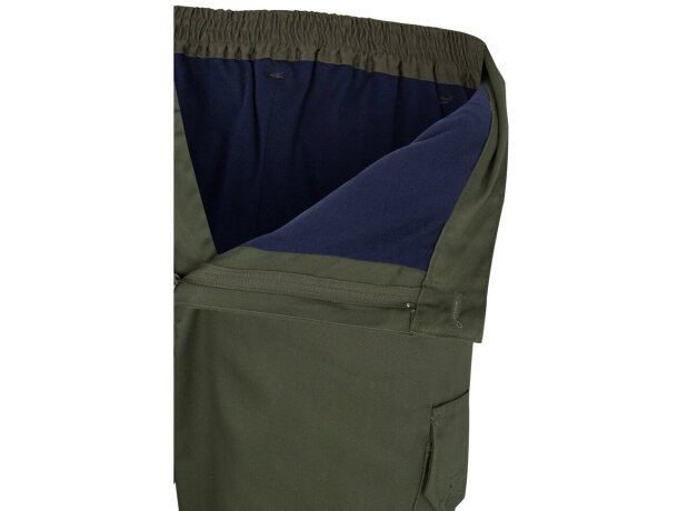 Pantalón de sarga bicolor VL Athena con bandas reflectantes Verde militar/Amarillo detalle 13
