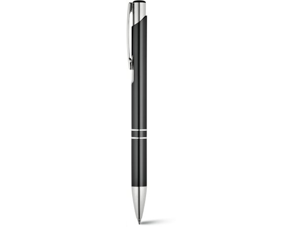 Bolígrafo clásico en acabado metalizado personalizado negro Bolígrafo clásico en acabado metalizado personalizado negro