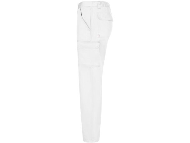 Pantalón de sarga multibolsillos Hermes con cintura elástica Blanco detalle 57