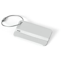 Identificador de aluminio con cable para maletas personalizado cromado satinado Identificador de aluminio con cable para maletas personalizado cromado satinado
