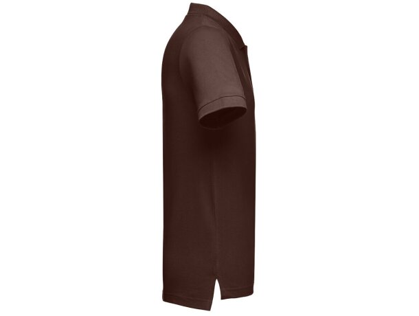 Polo Adam de algodón piqué cardado con cuello canalé Castaño oscuro detalle 40
