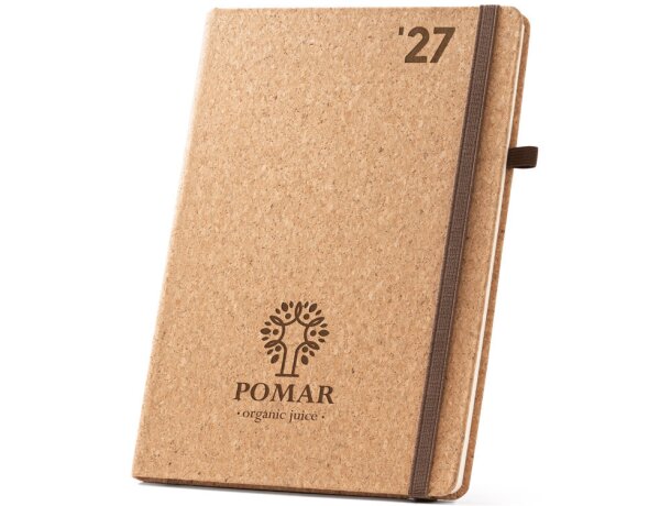 Agenda de corcho Pomar B5 con organización semanal detalle 1