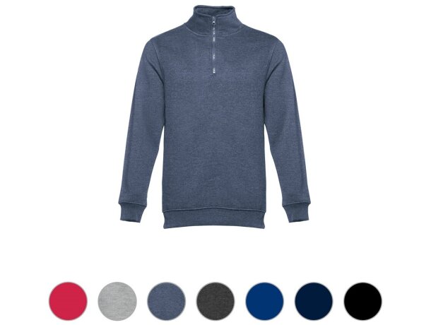Sudadera Budapest unisex con cremallera y cinturilla canalé detalle 1