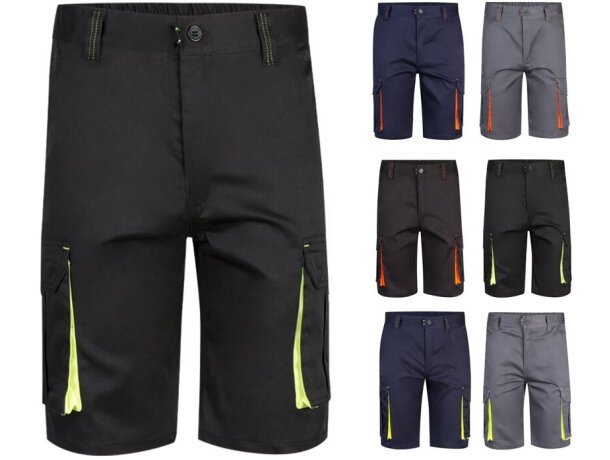 Bermudas Hemera bicolor multibolsillos con cinturilla elástica detalle 1