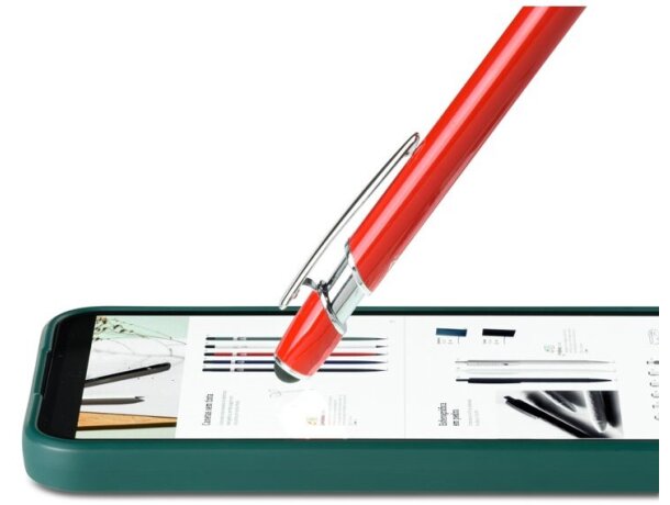 Bolígrafo Neil aluminio reciclado con puntero táctil Rojo detalle 21