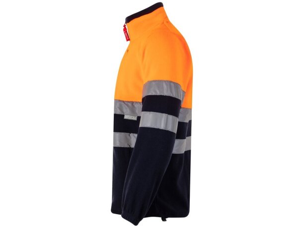 Chaqueta polar bicolor Eros con bandas reflectantes EN20471 Azul marino/Naranja detalle 24