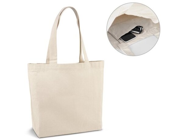 Bolsa de lona de algodón con bolsillo interior personalizado