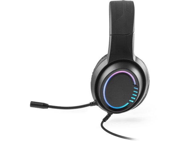 Auriculares gaming thorne rgb con micrófono y luces led Negro detalle 4