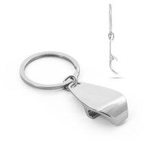 Llavero con nombre de metal con abrebotella y descapsulador