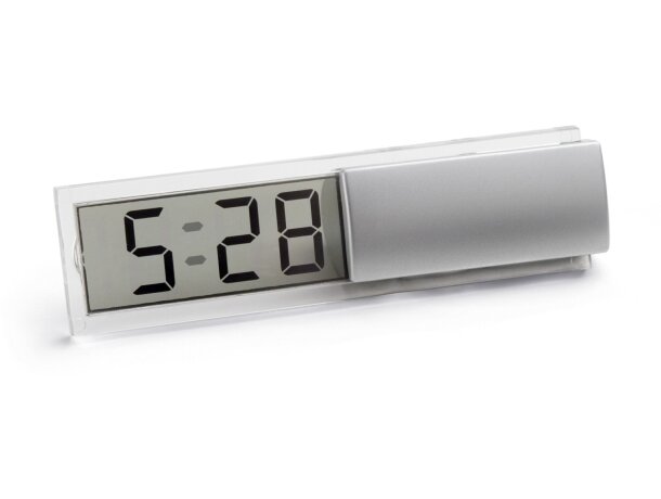 Reloj de viaje con calendario cromado satinado Reloj de viaje con calendario cromado satinado
