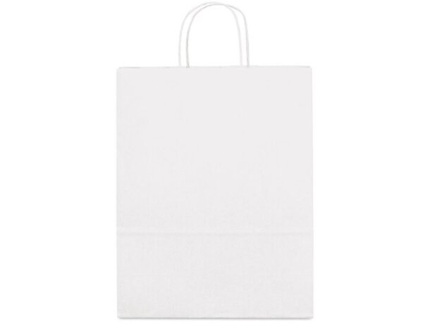 Bolsa Cabazon de papel blanca con asa rizada 24x31x9 cm blanco