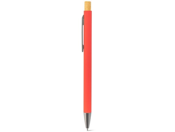 Bolígrafo zylen de aluminio reciclado con acabado de goma Rojo detalle 10
