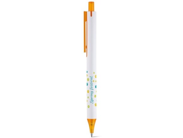 Bolígrafo publicitario en blanco para serigrafiar naranja