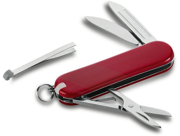 Navaja multiusos de plástico y metal personalizada burdeos