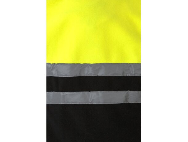 Chaqueta polar bicolor Eros con bandas reflectantes EN20471 Negro/Amarillo detalle 63