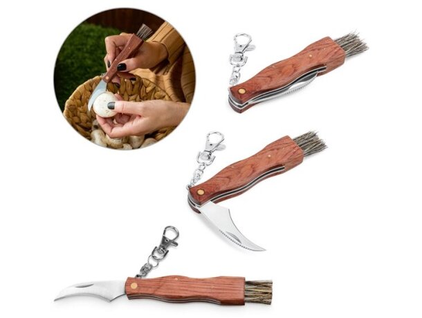 Navaja Gunter de bolsillo de acero inoxidable y madera