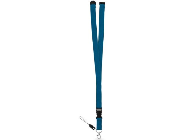 Lanyard Murray de poliéster doble Azul detalle 6