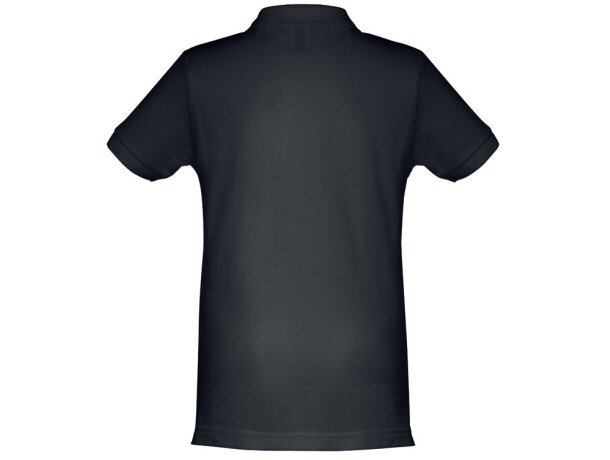 Polo Adam Kids de algodón para niños con cuello canalé Azul eclipse detalle 2