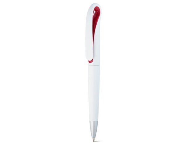 Bolígrafo ligero con diseño moderno de clip rojo