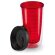 Vaso de plástico con tapa de rosca rojo