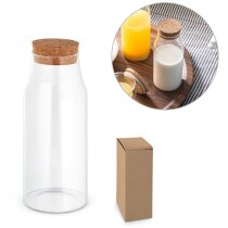 Botella Jasmin 800 ml vidrio con tapa de corcho