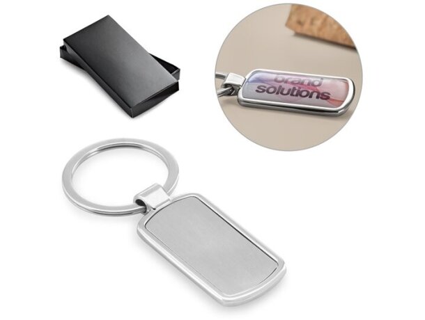 Llavero de metal elegante con estuche con logo