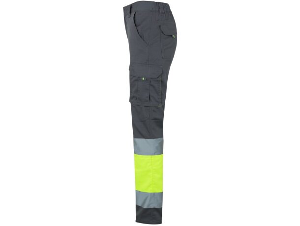 Pantalón elástico multibolsillos Zeus large alta visibilidad Gris/Amarillo detalle 15